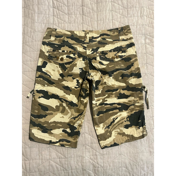 Nori Bermuda Tactical Shorts Womens Juniors Size 3 Brown Black Camo Stretch - Picture 8 of 8